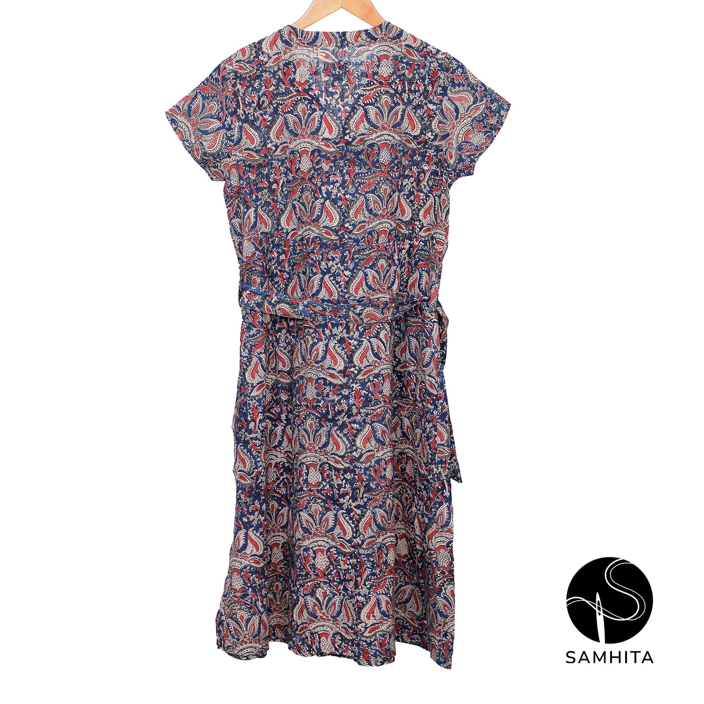 Hand-block-printed Kalamkari Dress - hand-spun, handwoven cotton khadi (Copy) (WD302D)