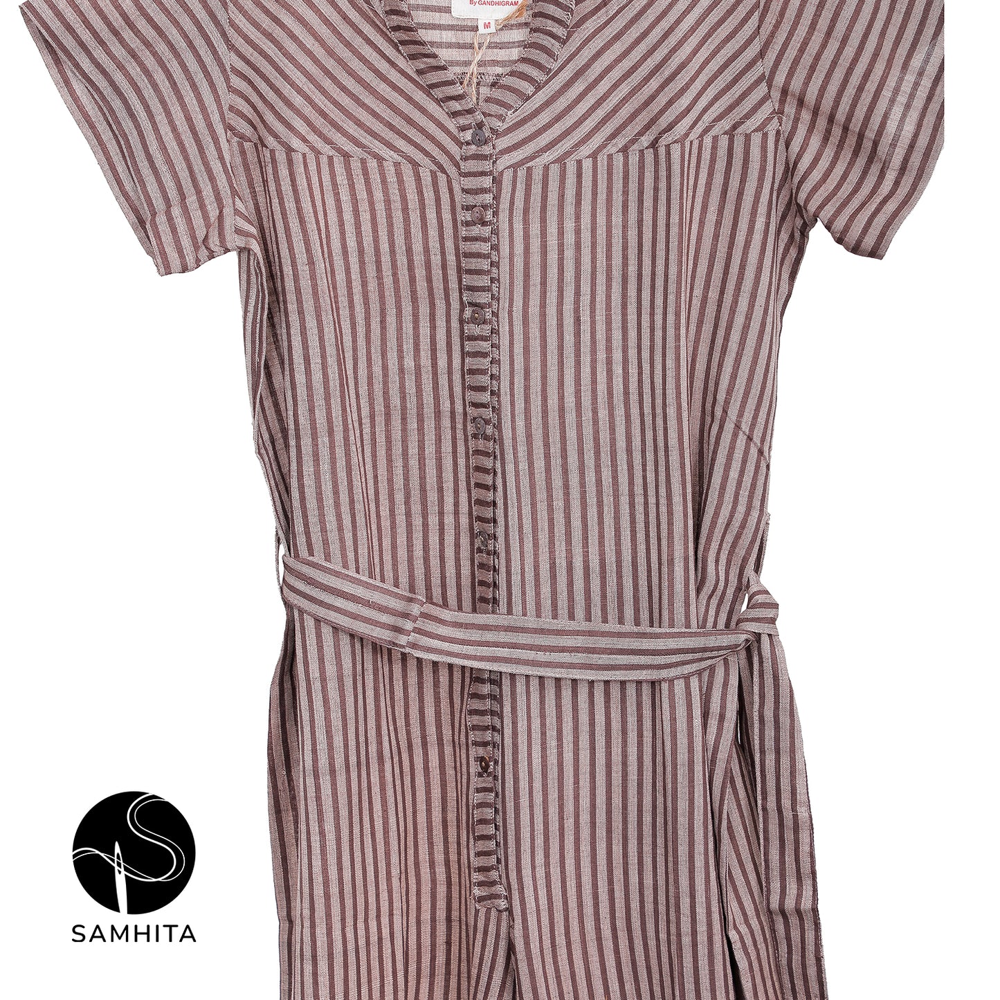 Brown Stripped Jumpsuit (WJP701A)