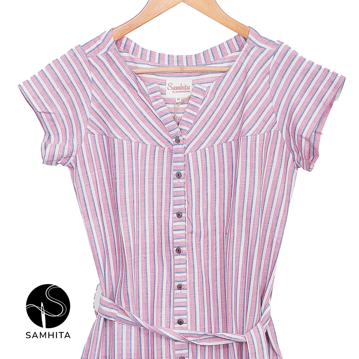 Pink-White-Blue Stripes Jumpsuit (WJP701C)