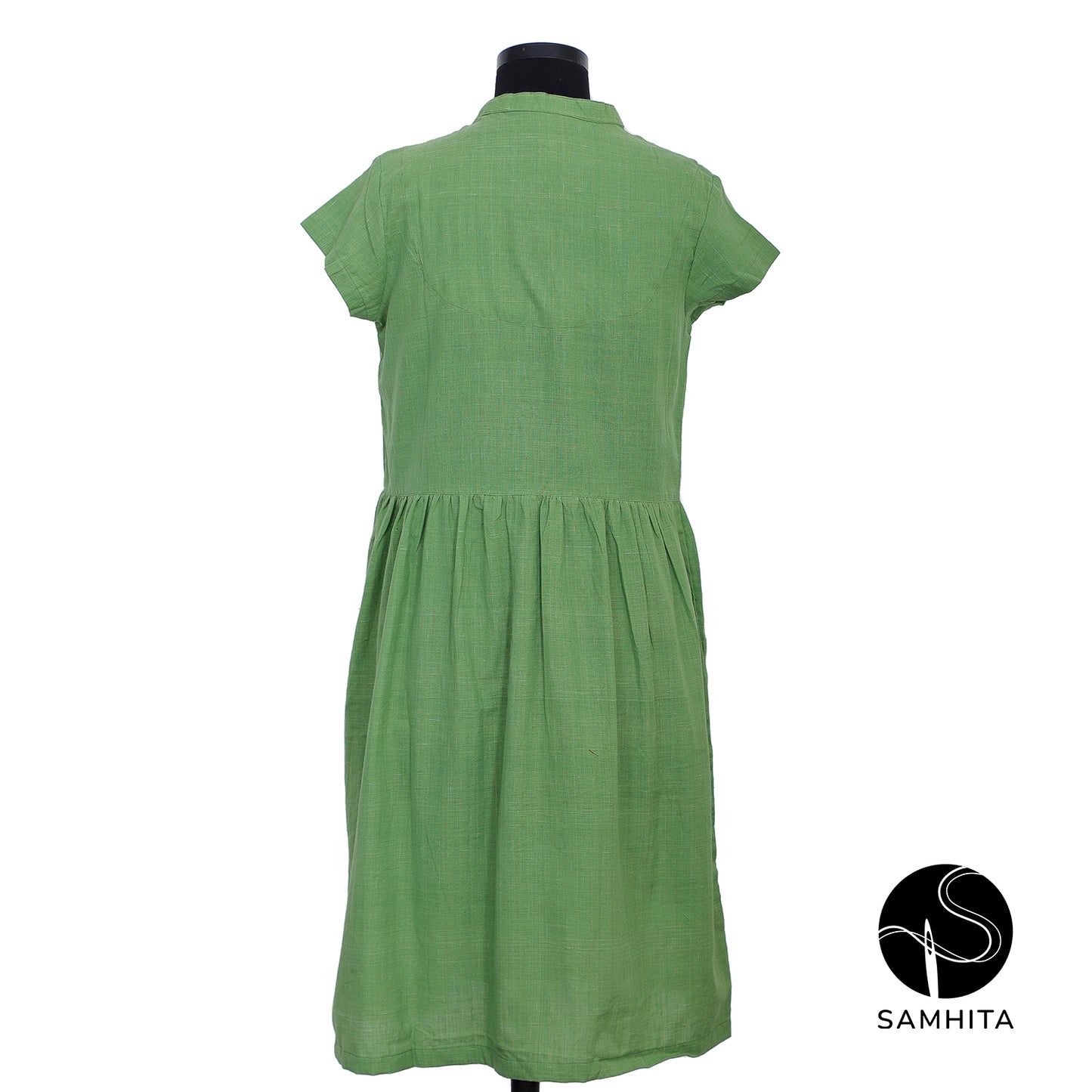 Front button-down green dress (WK101A)