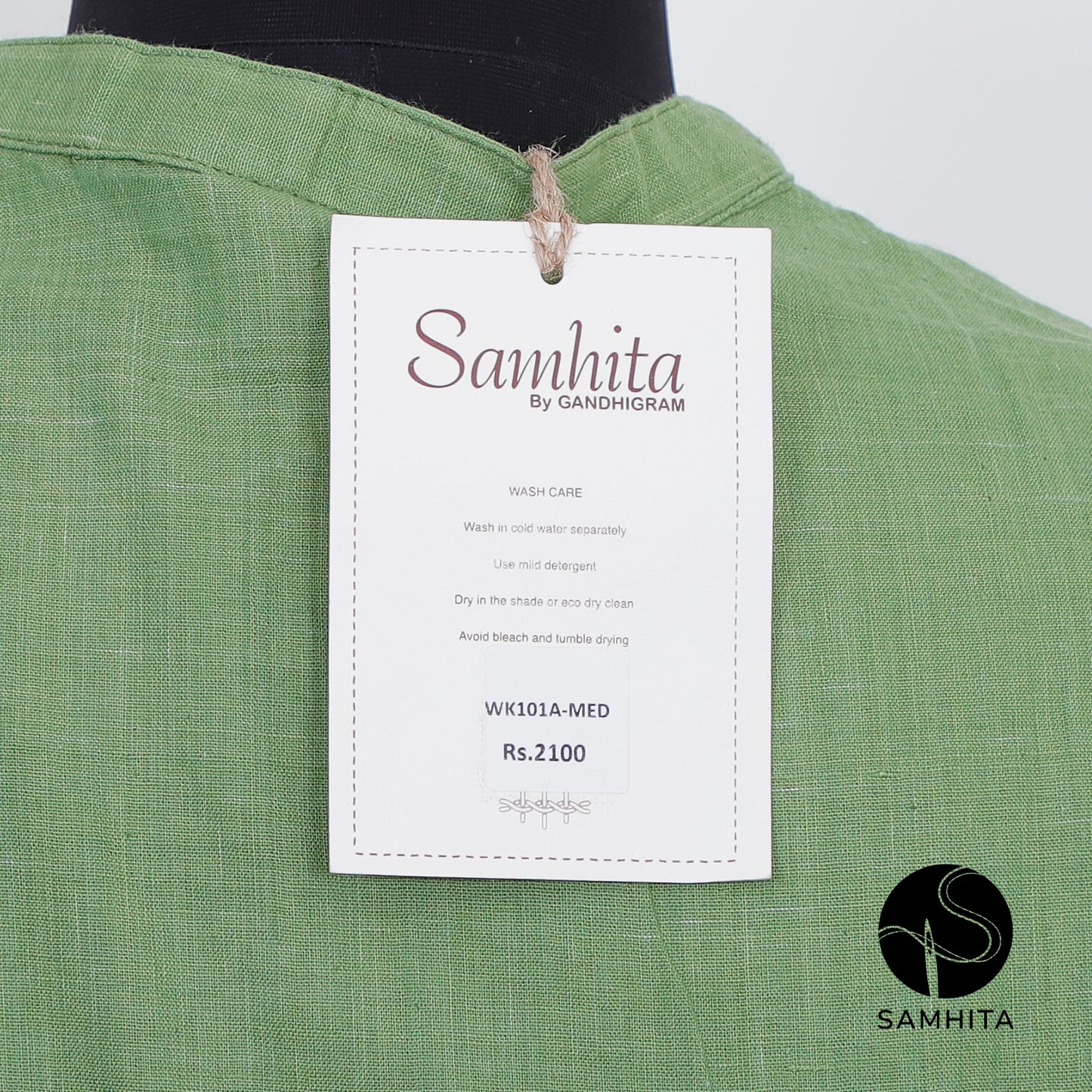 Front button-down green dress (WK101A)