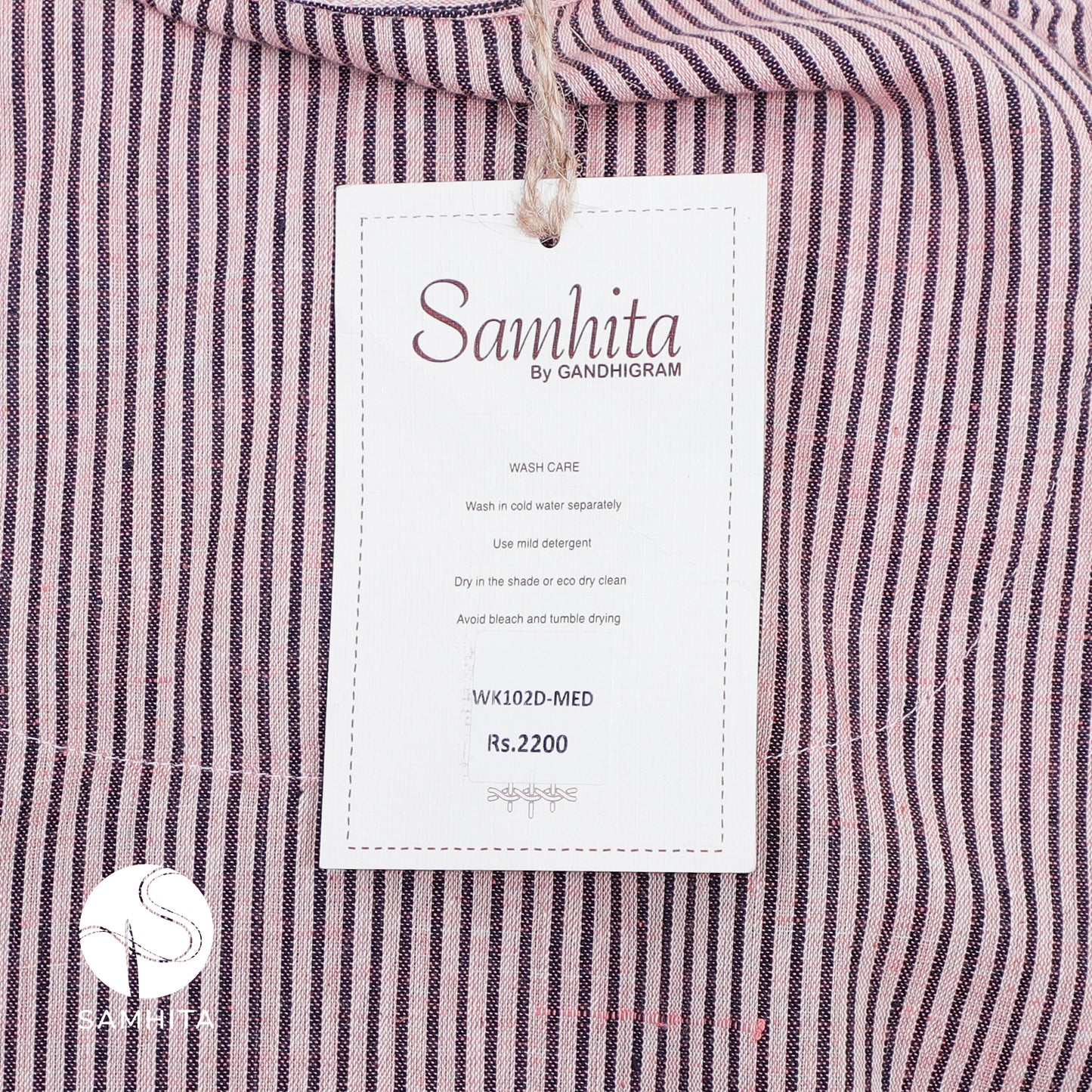 Deep Violet and White Stripes Kurta (WK102D)