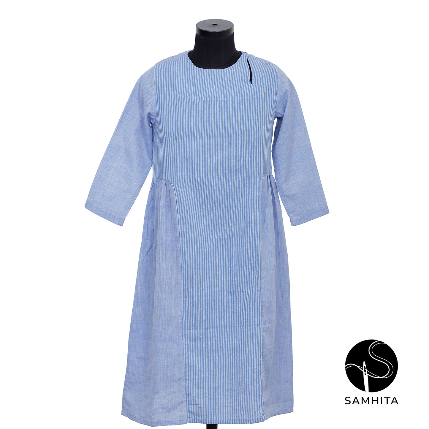 Pastel Violet Dress with Stripes (WK103B)