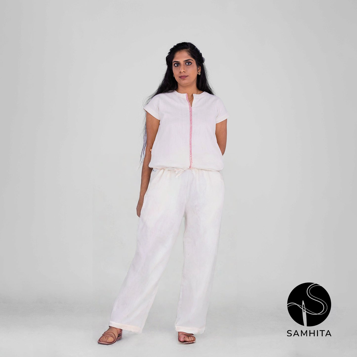 Kora cotton White Pants (WP801A)