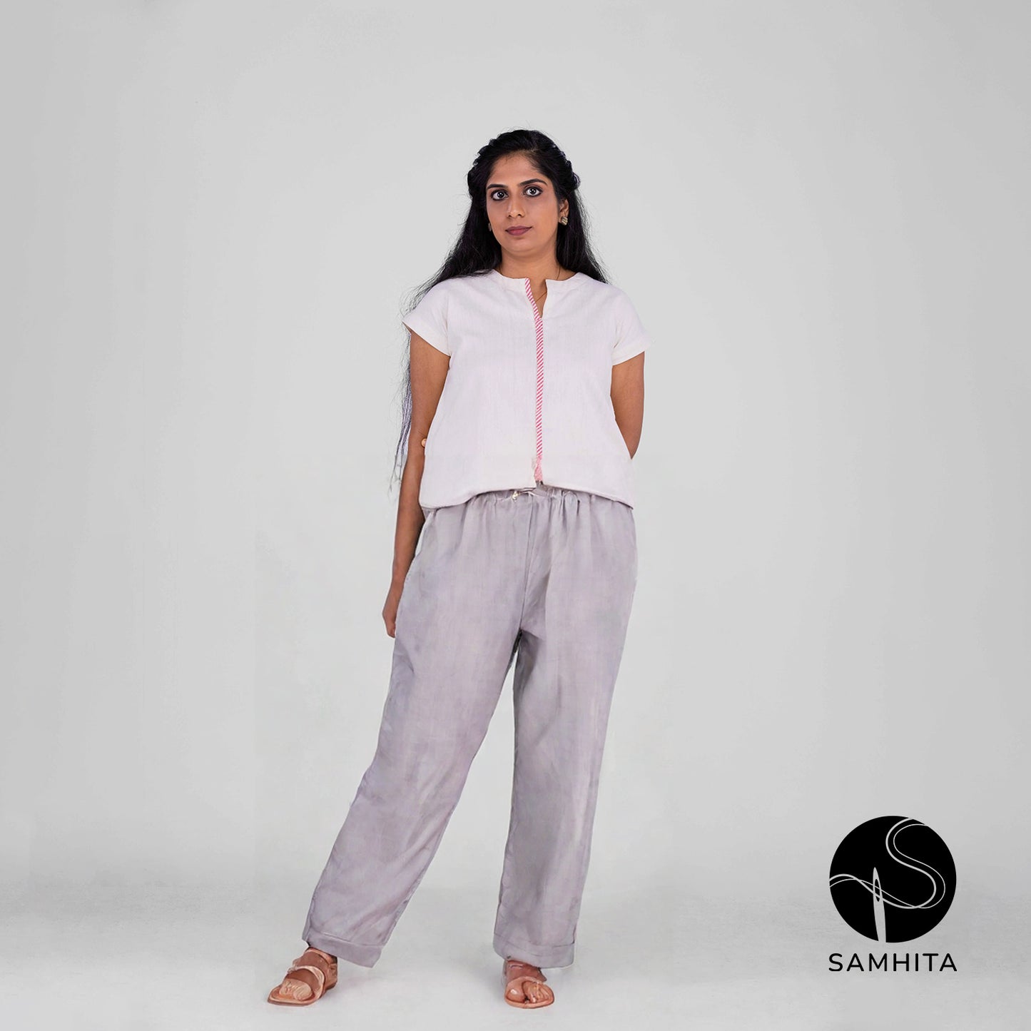 Brown Pants with Elastic waist (WP801B)