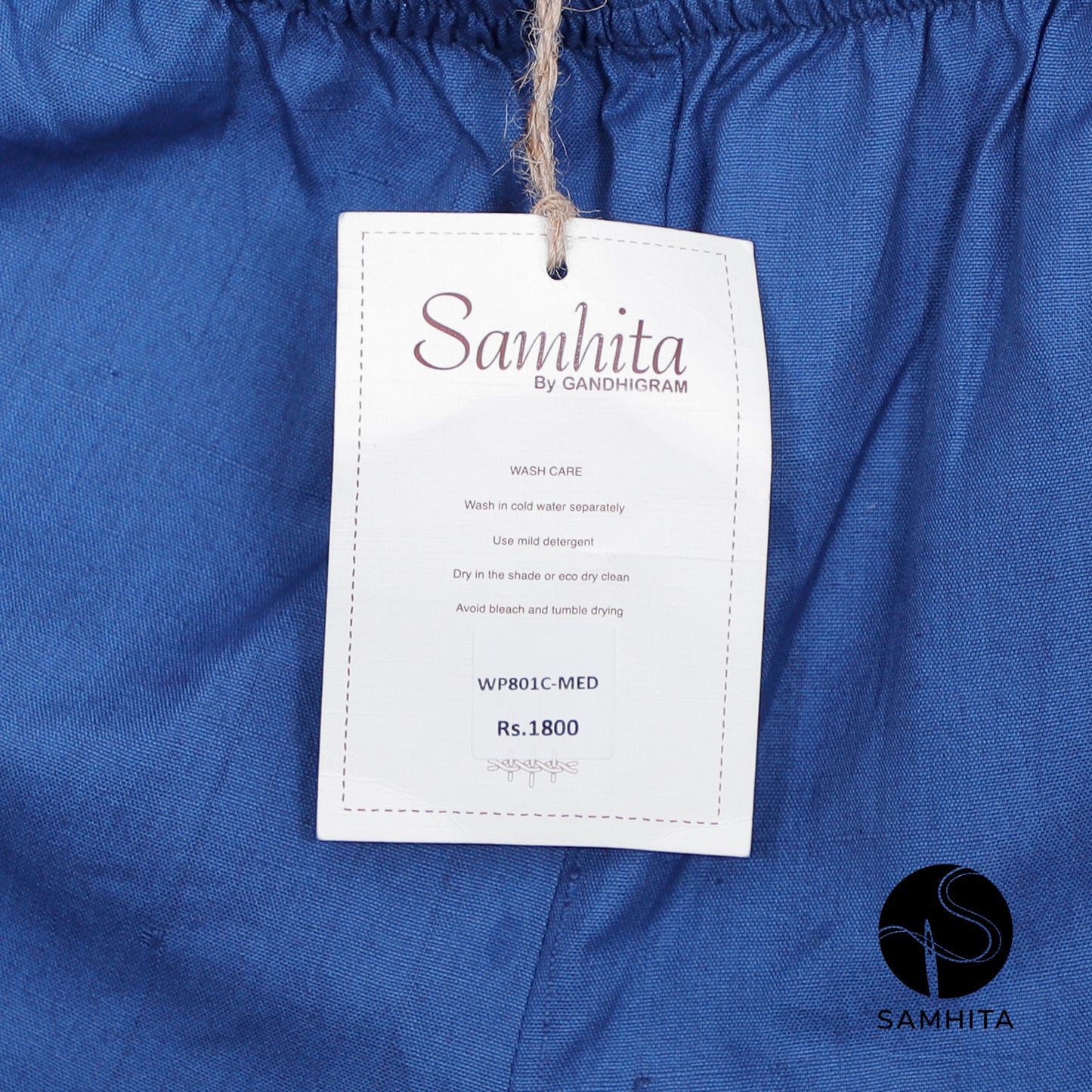 Cobalt Blue Pants with Elastic waist (WP801C)