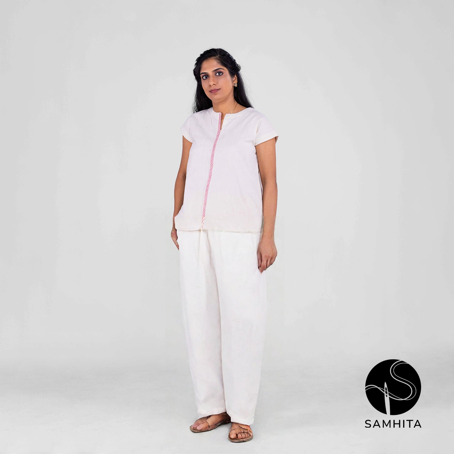 White roomy kora pants (WP802A)