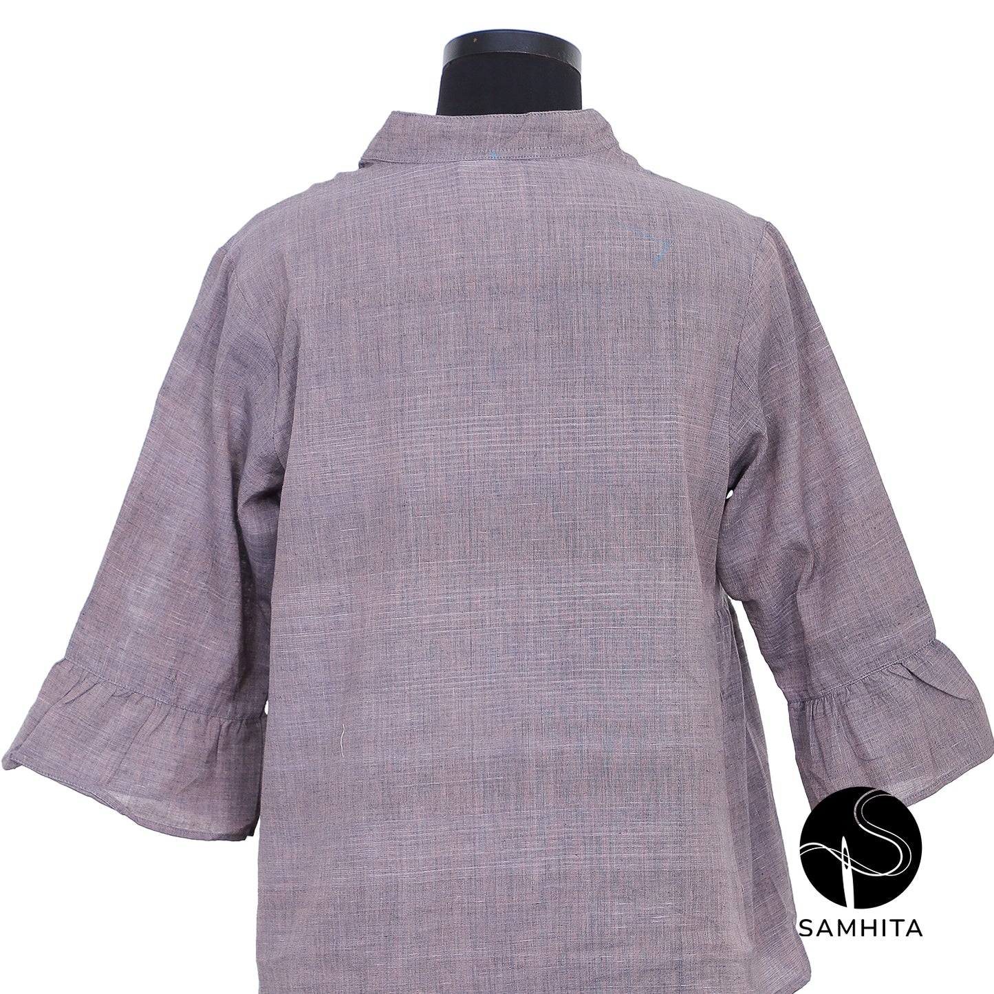 Textured grey khadi short top (WT202A)
