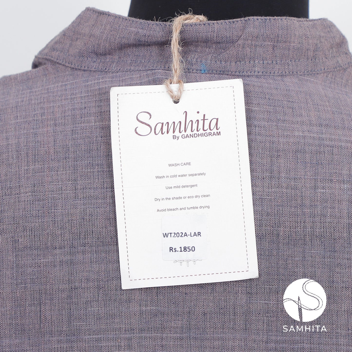 Textured grey khadi short top (WT202A)