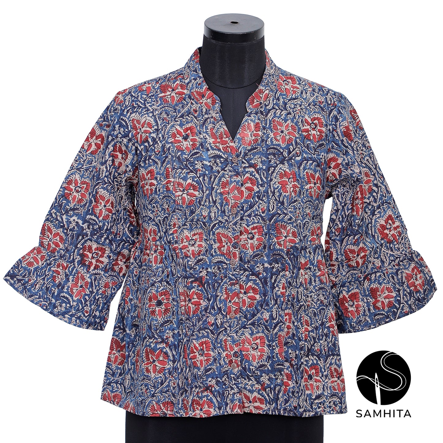 Kalamkari patterns in blues and reds (WT202C)
