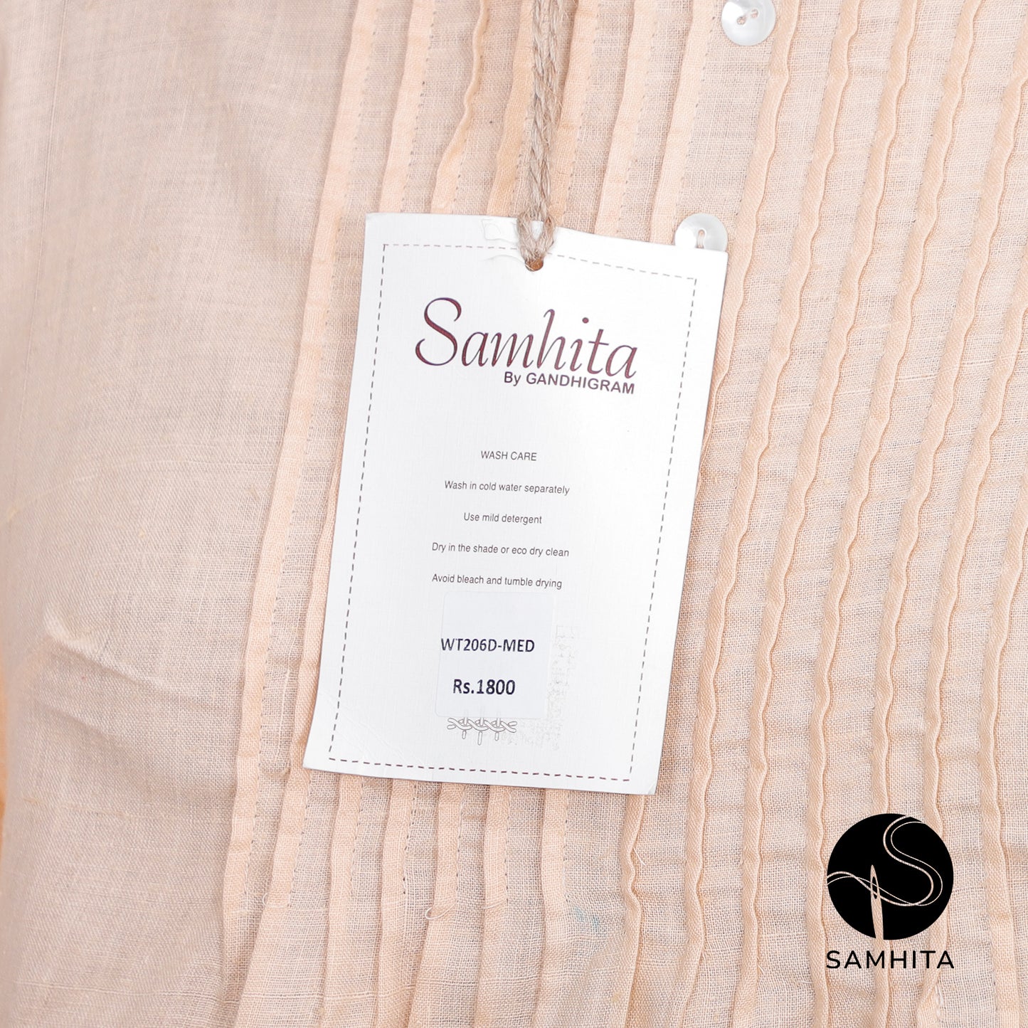 Cream colour round neck with delicate pin-tuck details (WT206D)
