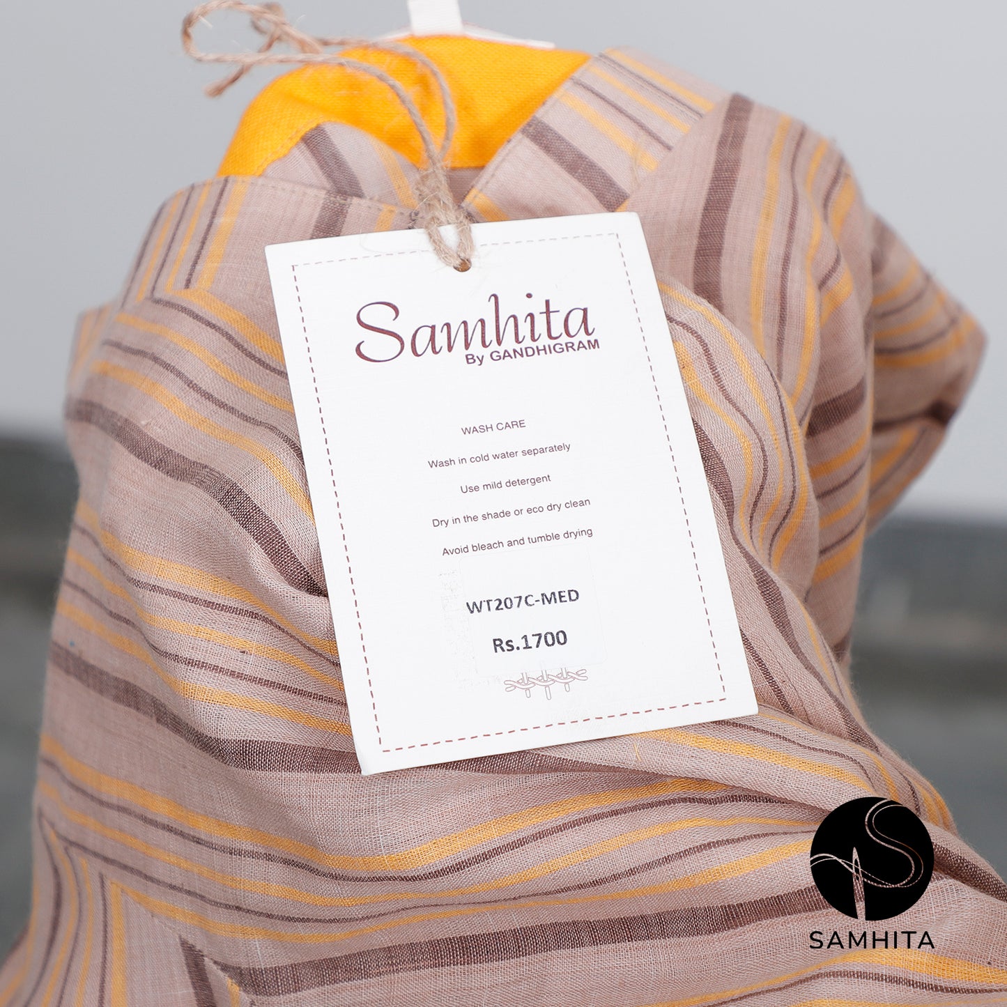 Warm brown and yellow hues striped tunic Kurta(WT207C)