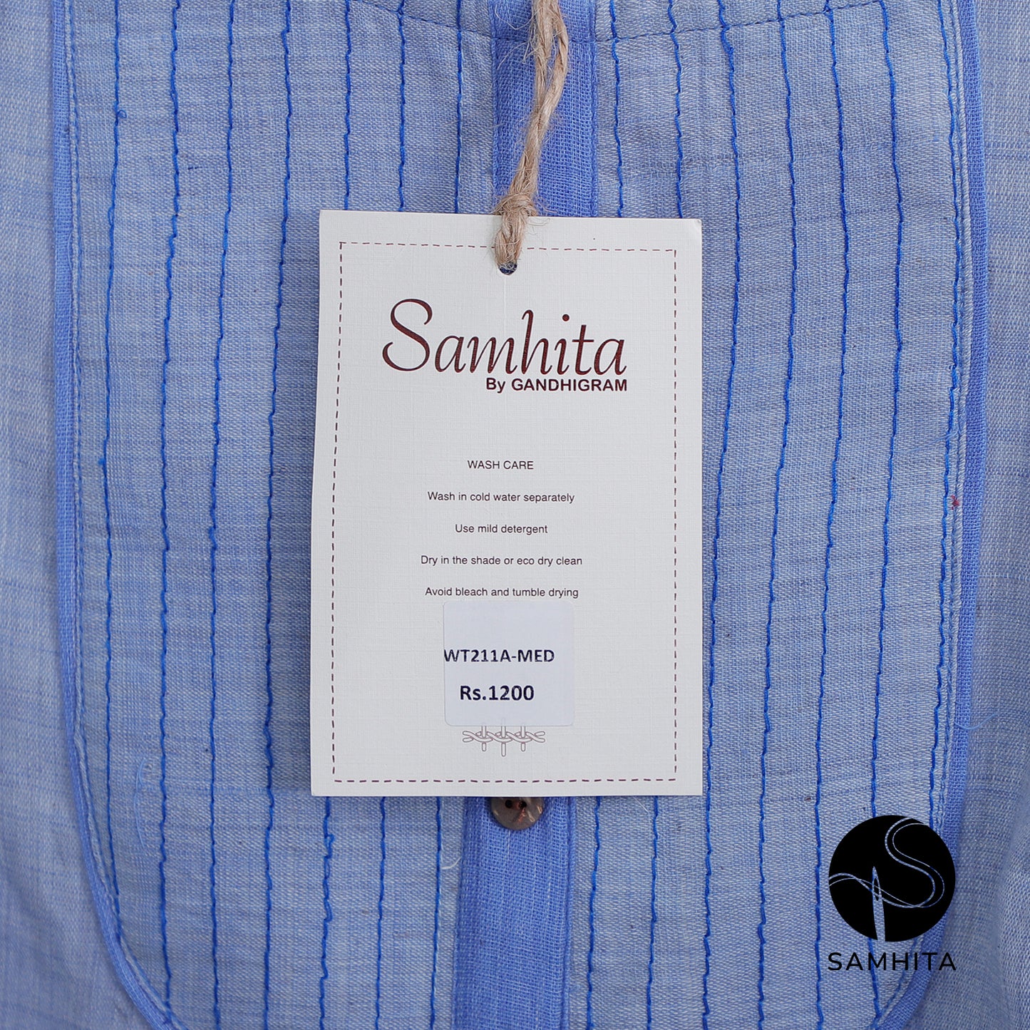 Blue Short Top with clean yoke detail (WT211A)