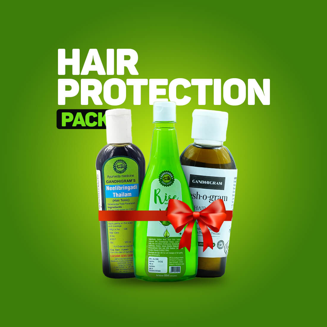 Hair Protection Combo Pack [Aloe Vera Shampoo, Neelibringadi