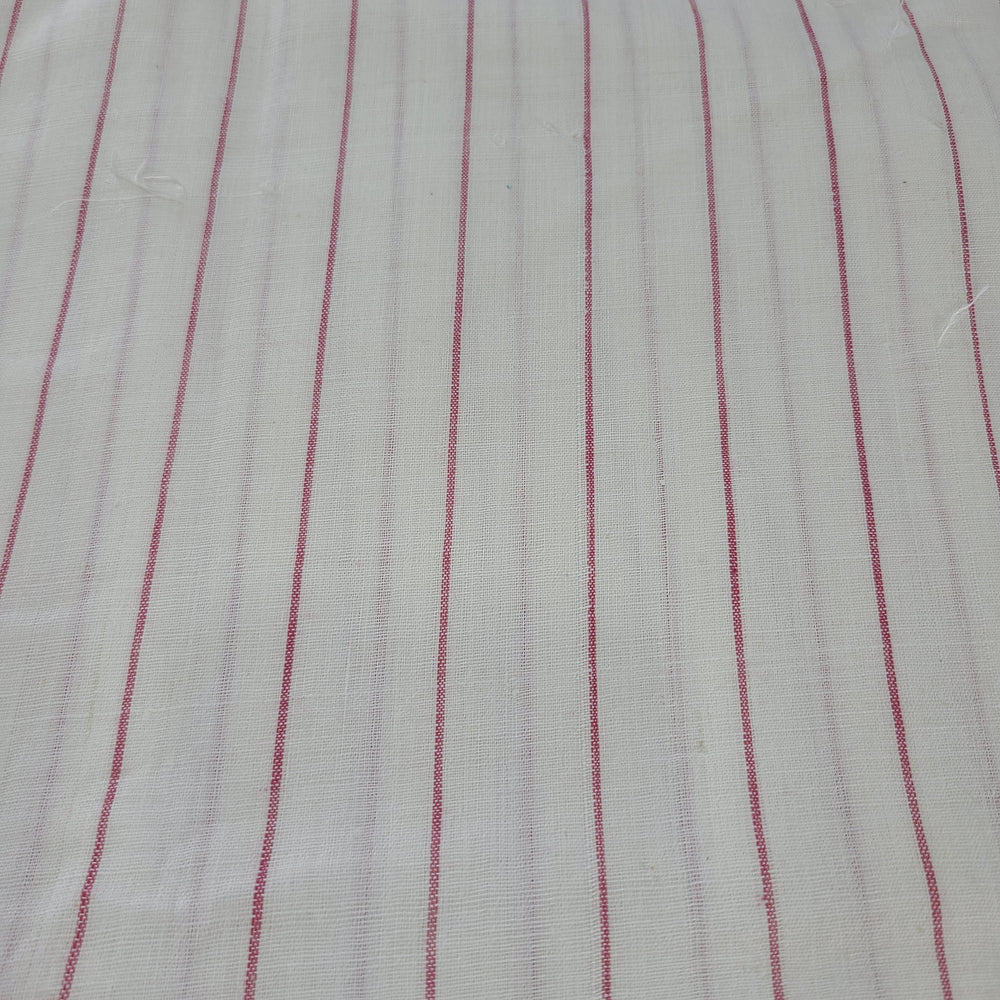Gandhigram Khadi Fabric in White with Redline  Azo-free Dyes GKKC5200 (2m)