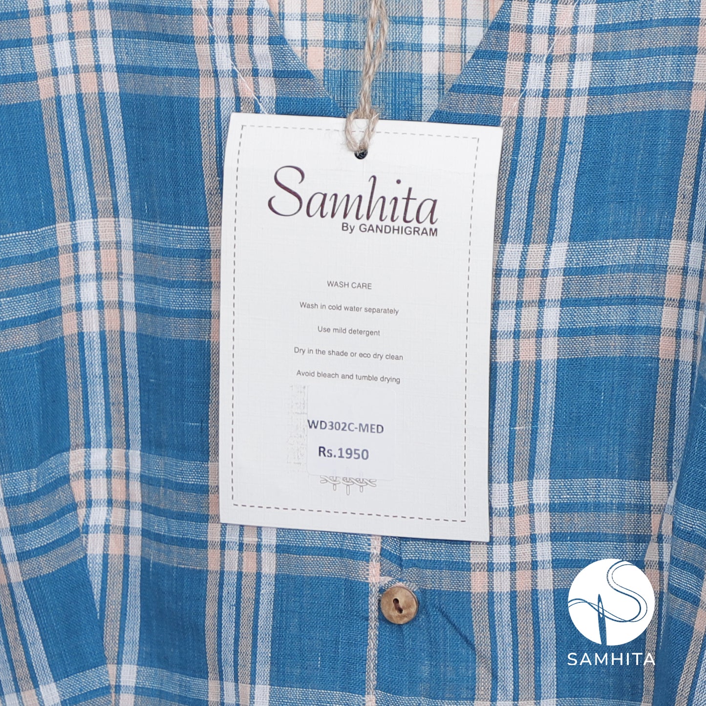 
                  
                    Blue Checkered Dress - hand-spun, handwoven cotton khadi (WD302C)
                  
                