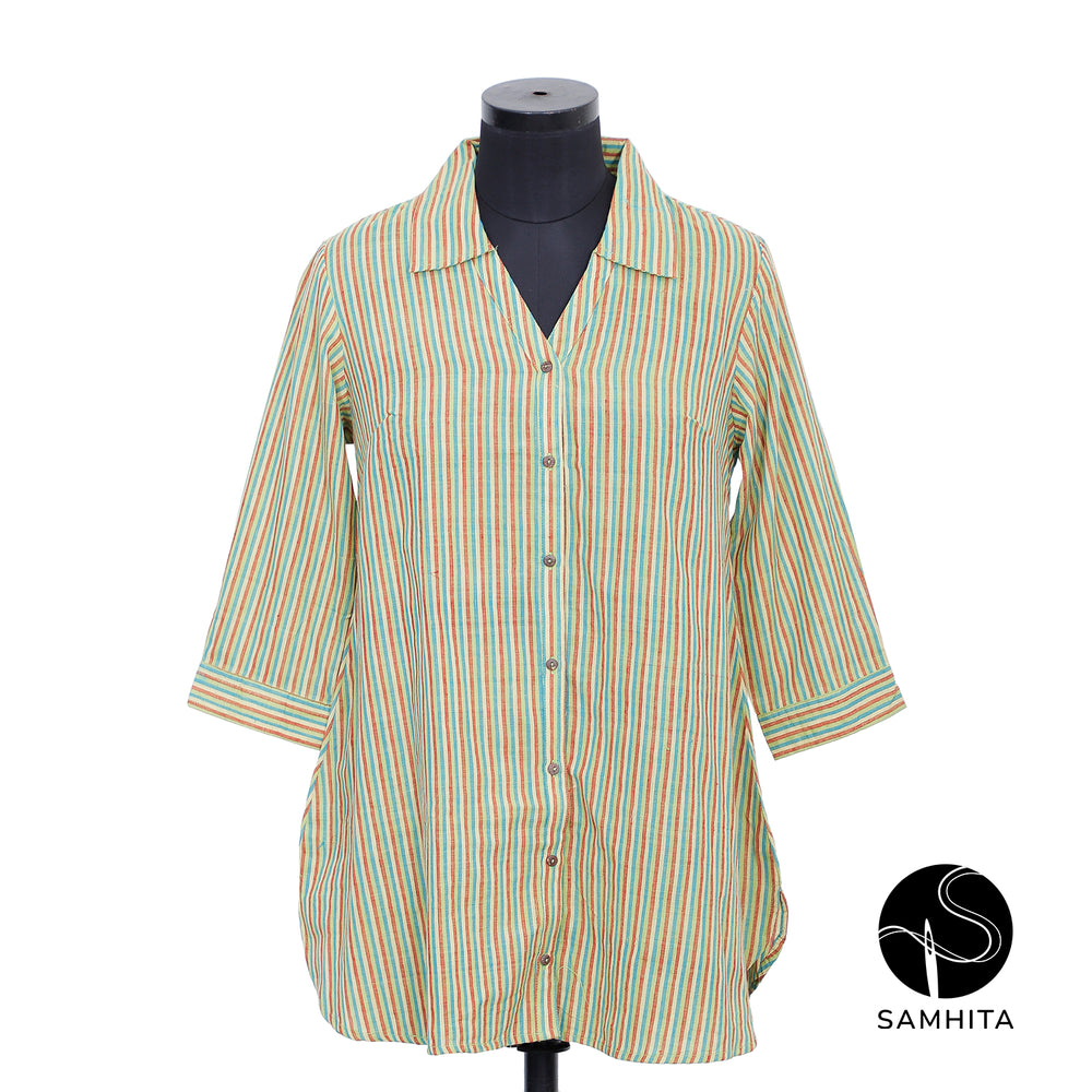 Red-Green-Blue Strips Kurta (WD303B)