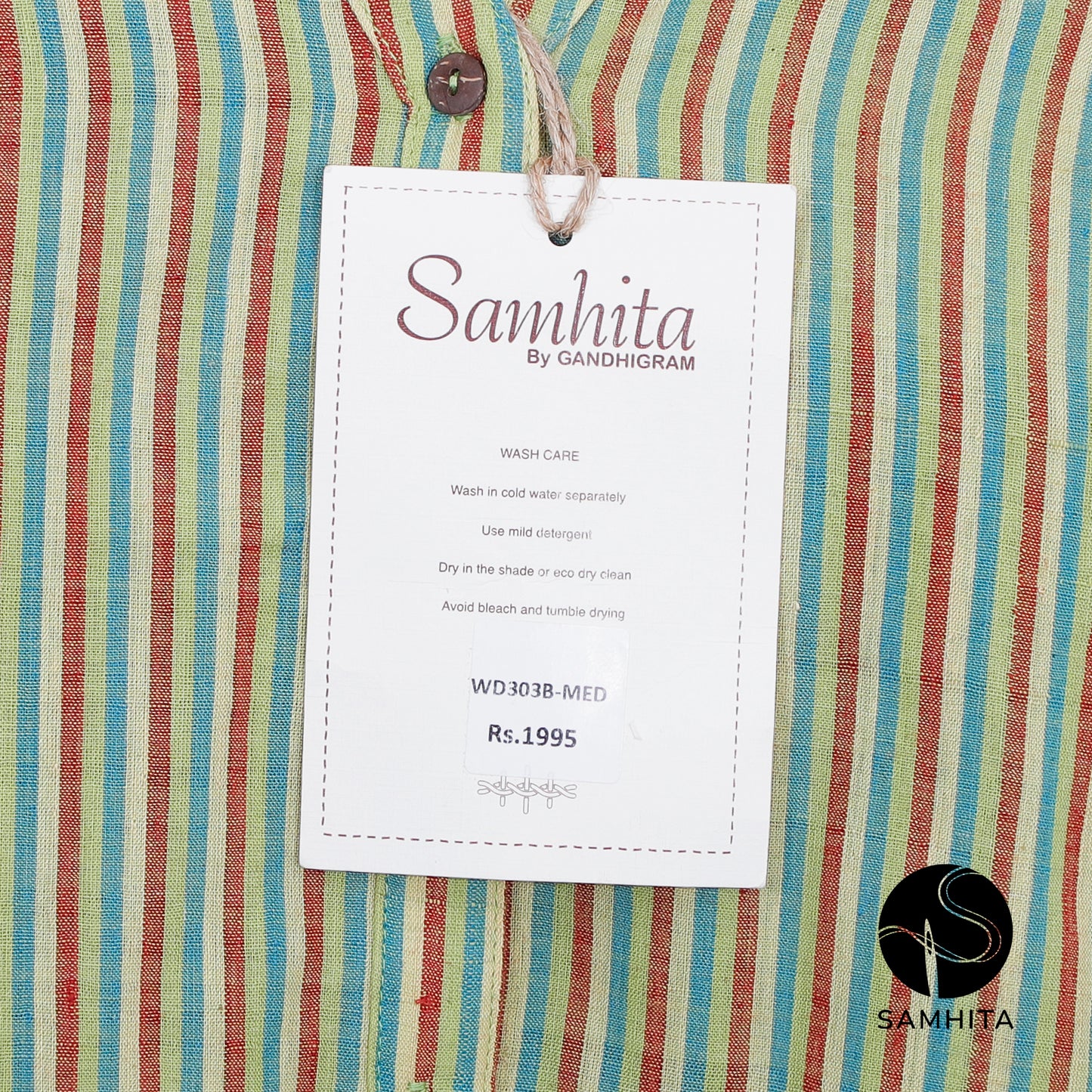 
                  
                    Red-Green-Blue Strips Kurta (WD303B)
                  
                