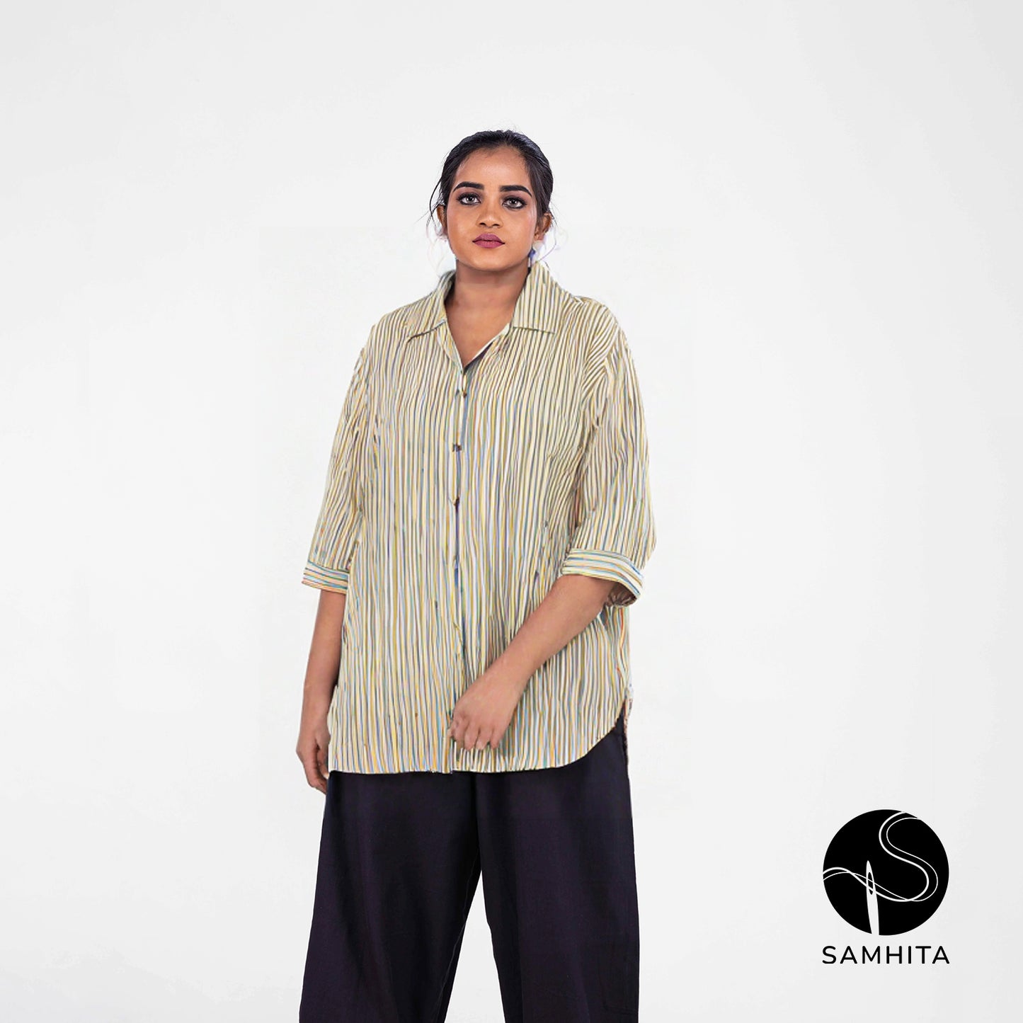 
                  
                    Red-Green-Blue Strips Kurta (WD303B)
                  
                