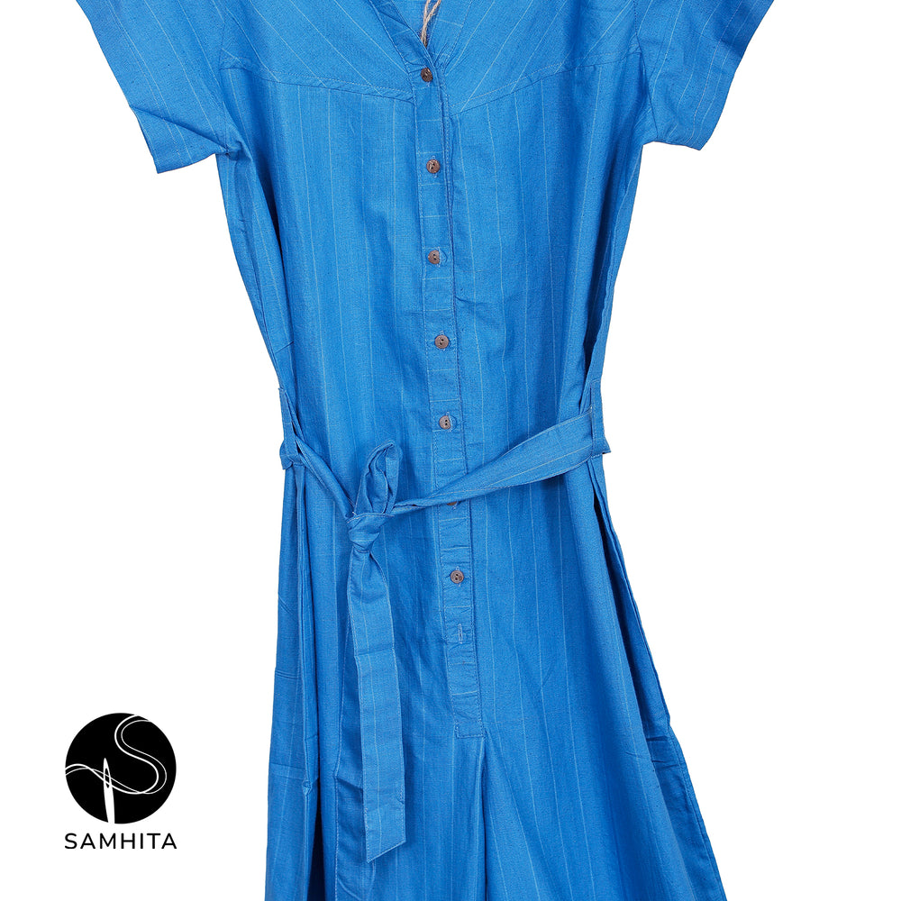 
                  
                    Cobalt Blue Stripped Jumpsuit (WJP701B)
                  
                