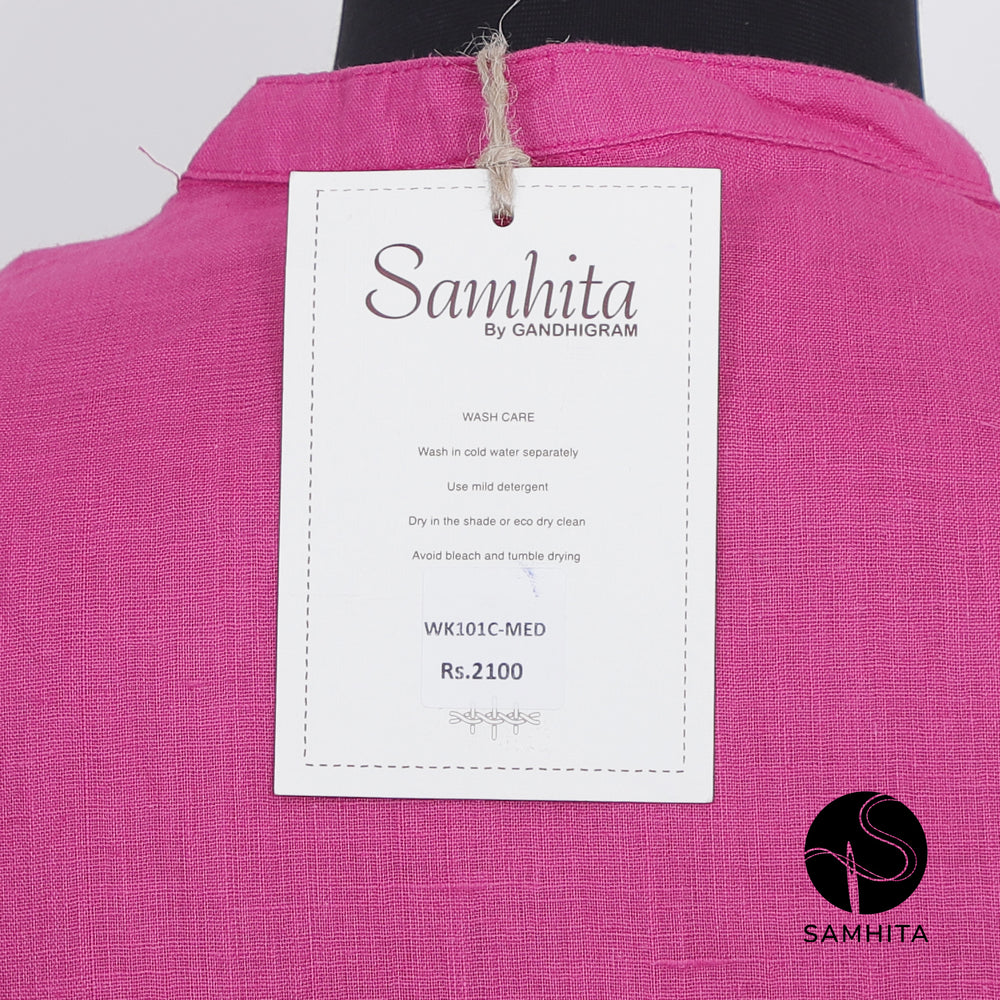 
                  
                    Front button-down Mandarin collar Pink dress (WK101C)
                  
                