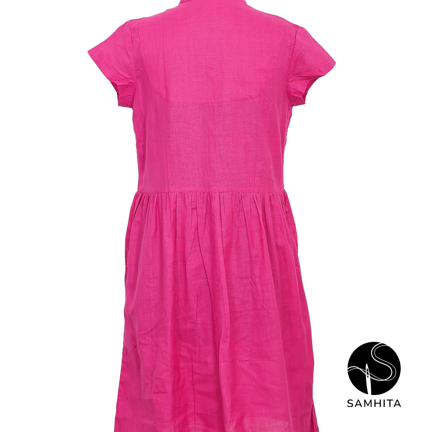 
                  
                    Front button-down Mandarin collar Pink dress (WK101C)
                  
                