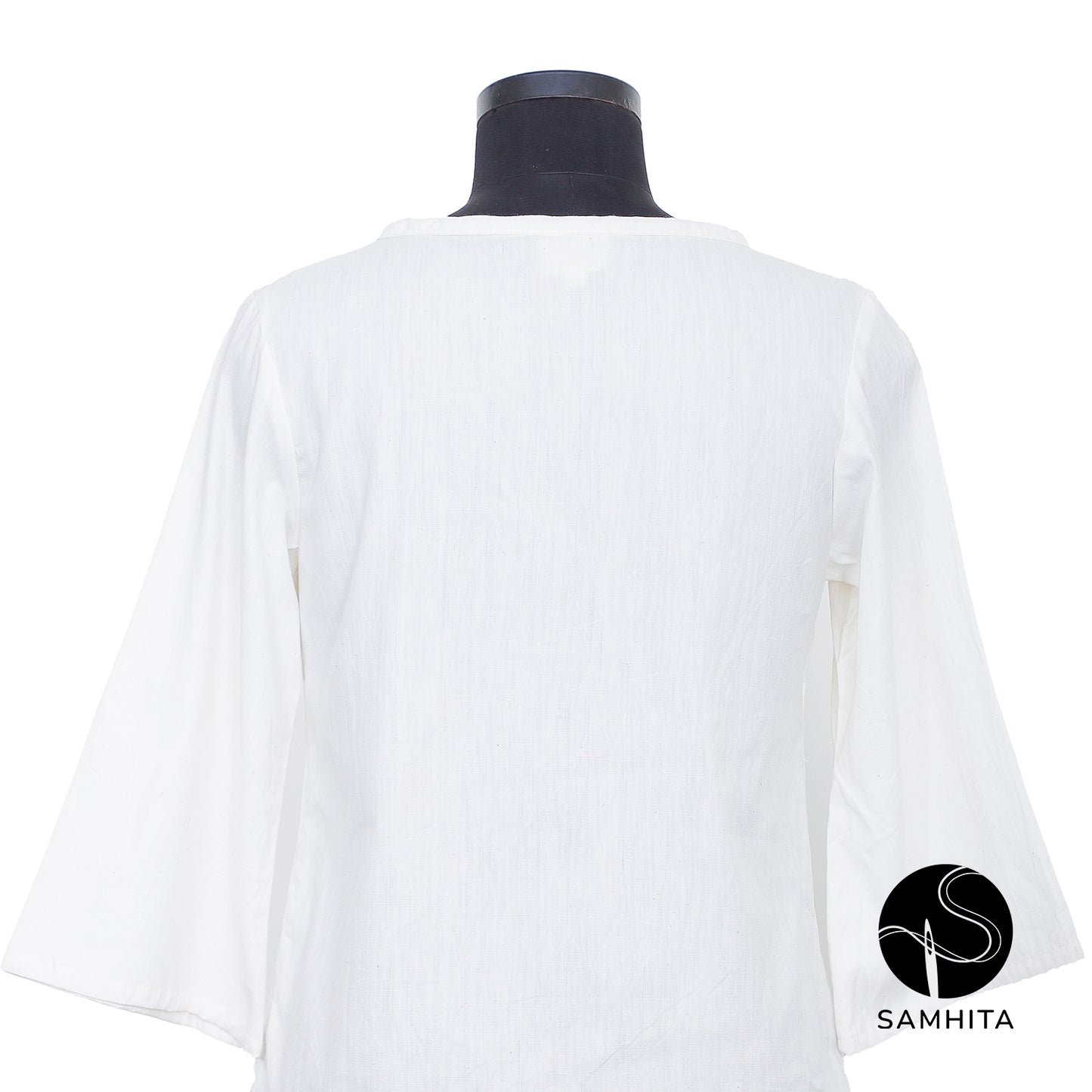 
                  
                    White round neck with delicate pin-tuck details (WT206A)
                  
                