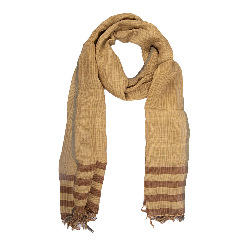 Gandhigram Khadi Stole in Natural Pomegranate Yellow Natural Dyes