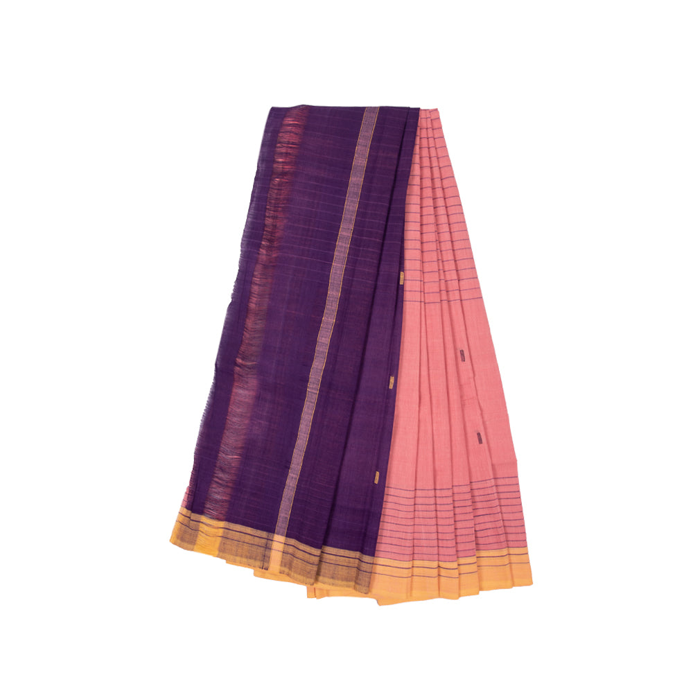 
                  
                    Gandhigram Khadi Muslin Sari in Pink Azo-free Dyes
                  
                