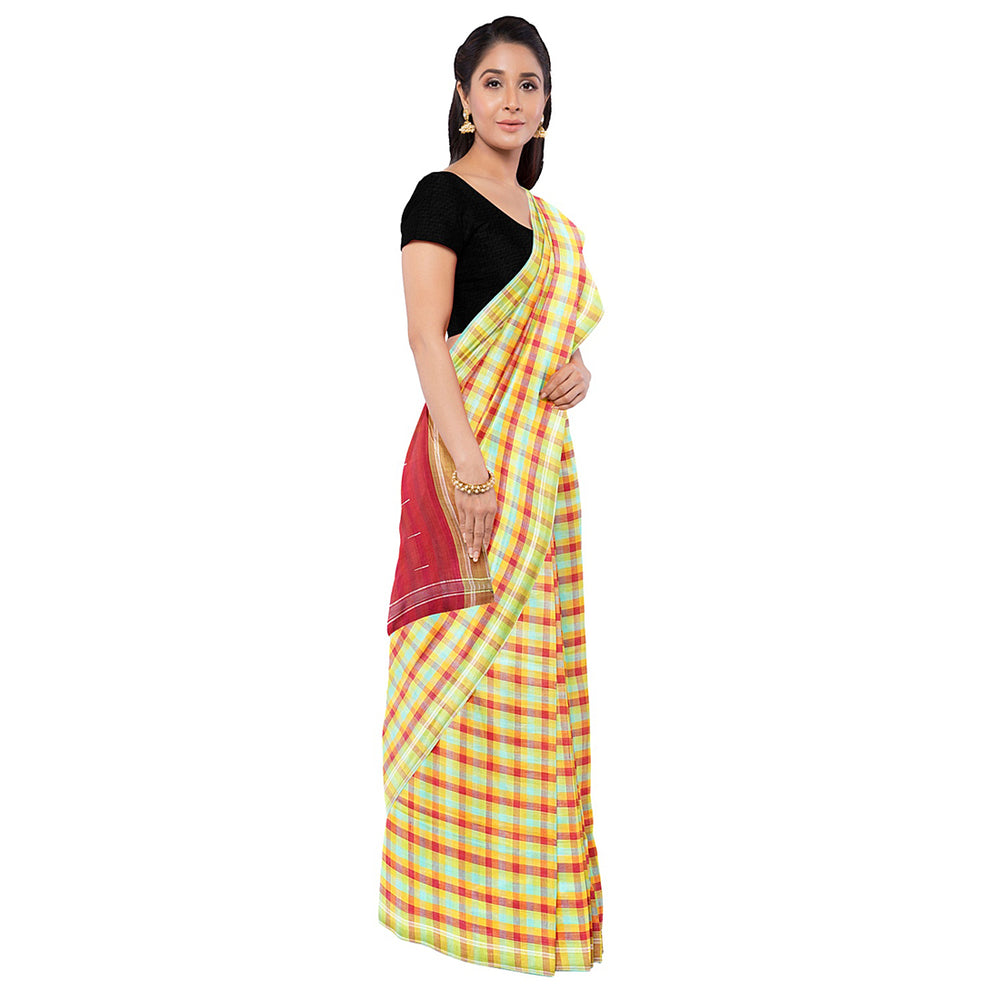 
                  
                    Gandhigram Khadi Muslin Sari in Multi colour Azo-free Dyes
                  
                