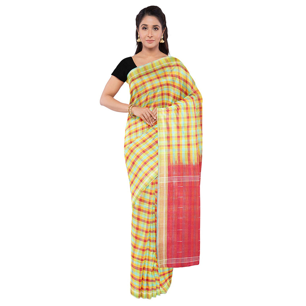 
                  
                    Gandhigram Khadi Muslin Sari in Multi colour Azo-free Dyes
                  
                